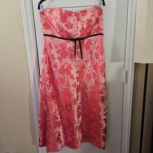 Vintage Banana Republic Silk Floral Pink Dress Size 16 Y2K Roses Barbie Coquette